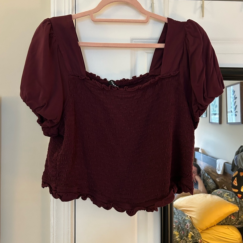 Purple Puff Sleeve Top